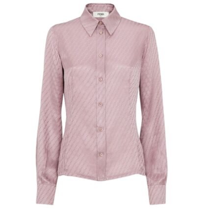 FENDI SHIRT MAUVE PINK FF SILK SHIRT (Copy)