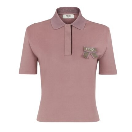 FENDI POLO SHIRT MAUVE PINK JERSEY JUMPER
