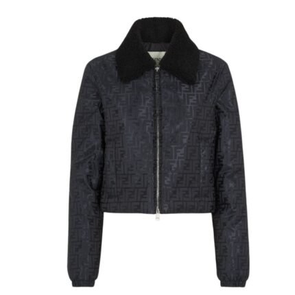 FENDI JACKET BLACK FF NYLON JACKET