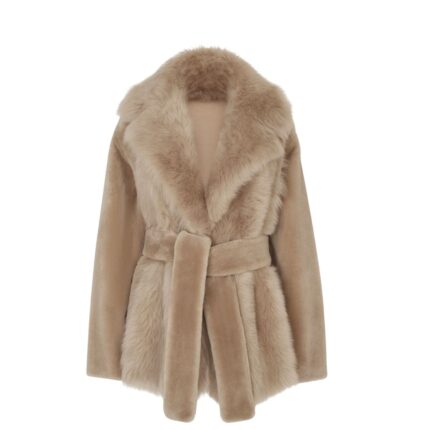 FENDI COAT BEIGE SHEEPSKIN COAT