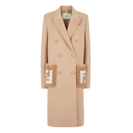 FENDI COAT BEIGE WOOL COAT