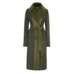 FENDI COAT DARK GREEN SHEEPSKIN COAT