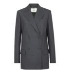 FENDI JACKET GRAY PINSTRIPED WOOL BLAZER