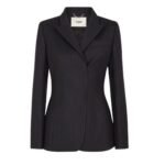 FENDI JACKET BLACK PINSTRIPED WOOL BLAZER