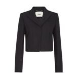 FENDI JACKET BLACK GRAIN DE POUDRE WOOL BLAZER