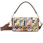 FENDI BAGUETTE CANVAS BAG WITH MULTICOLOR FF EMBROIDERY