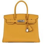 HERMÈS BIRKIN 30 JAUNE AMBRE TOGO PALLADIUM HARDWARE