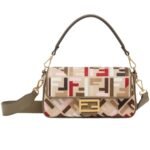 FENDI BAGUETTE CANVAS BAG WITH MULTICOLOR FF EMBROIDERY