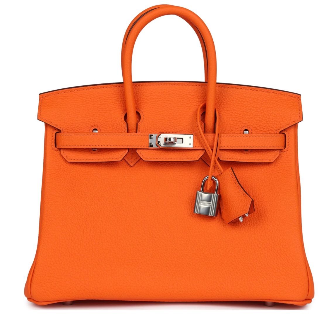 1 HERMÈS BIRKIN 25 ORANGE MINIUM TOGO PALLADIUM HARDWARE (Copy)