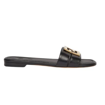 FENDI FFOLD LEATHER SANDALS