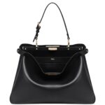 FENDI PEEKABOO SOFT LARGE LEATHER BAG