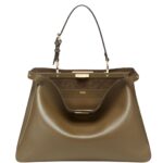 FENDI PEEKABOO SOFT LARGE LEATHER BAG