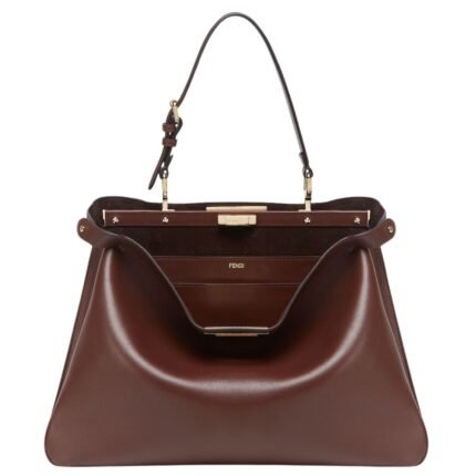 FENDI PEEKABOO SOFT LARGE LEATHER BAG