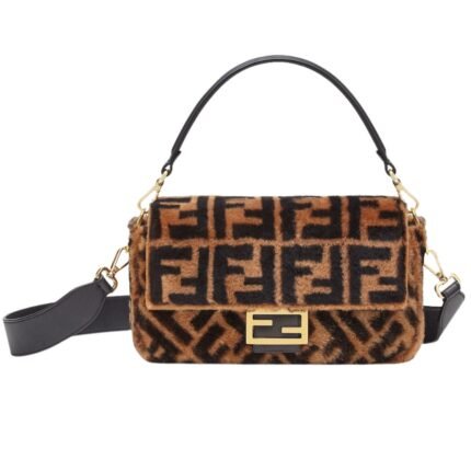 FENDI BAGUETTE BROWN SHEEPSKIN BAG