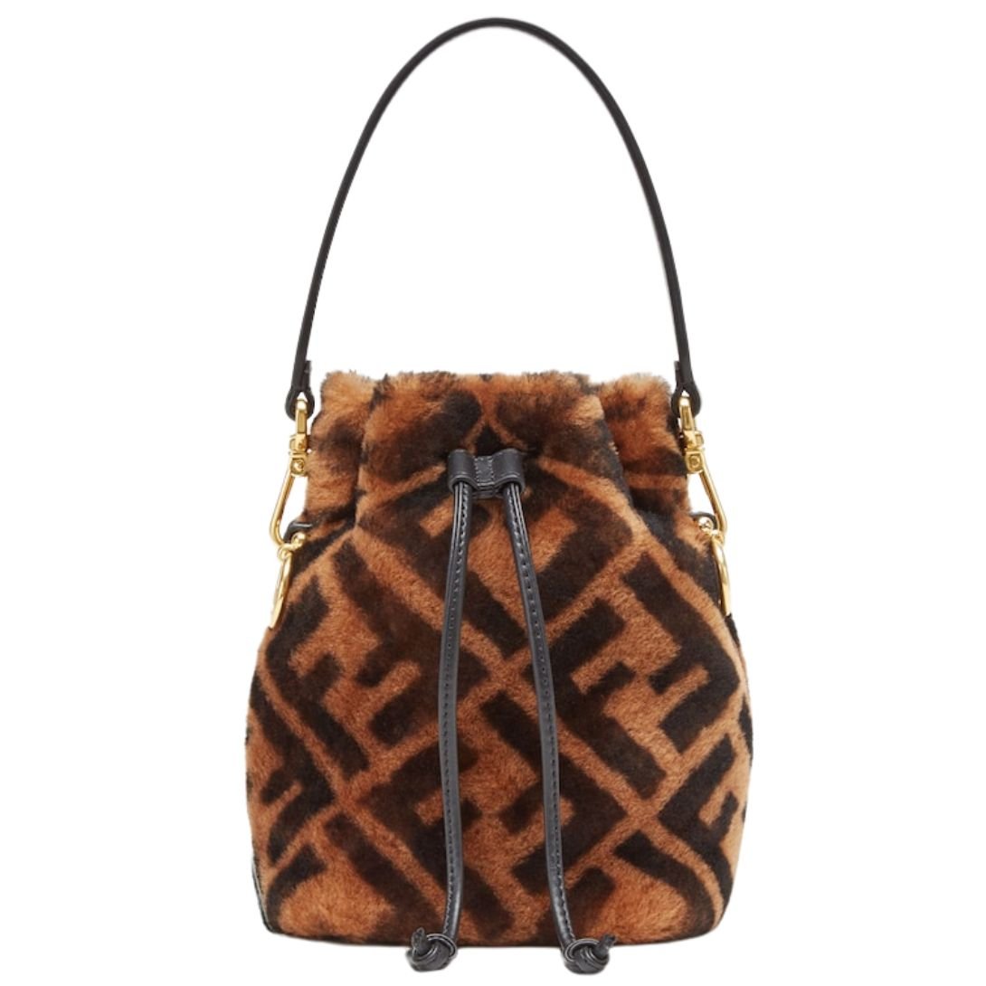 1 FENDI MON TRESOR MINI-BAG IN BROWN SHEEPSKIN