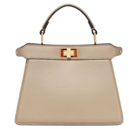 FENDI PEEKABOO ISEEU PETITE DOVE GRAY CALFSKIN BAG