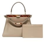FENDI PEEKABOO ISEEU MEDIUM DOVE GRAY CALFSKIN BAG