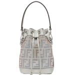 FENDI MON TRESOR SUEDE MINI BAG WITH FF IN IRIDESCENT CRYSTALS AND STUDS