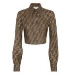 FENDI TOP BROWN FF TWILL TOP