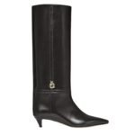 FENDI FFOLD LEATHER LOW-HEELED BOOTS