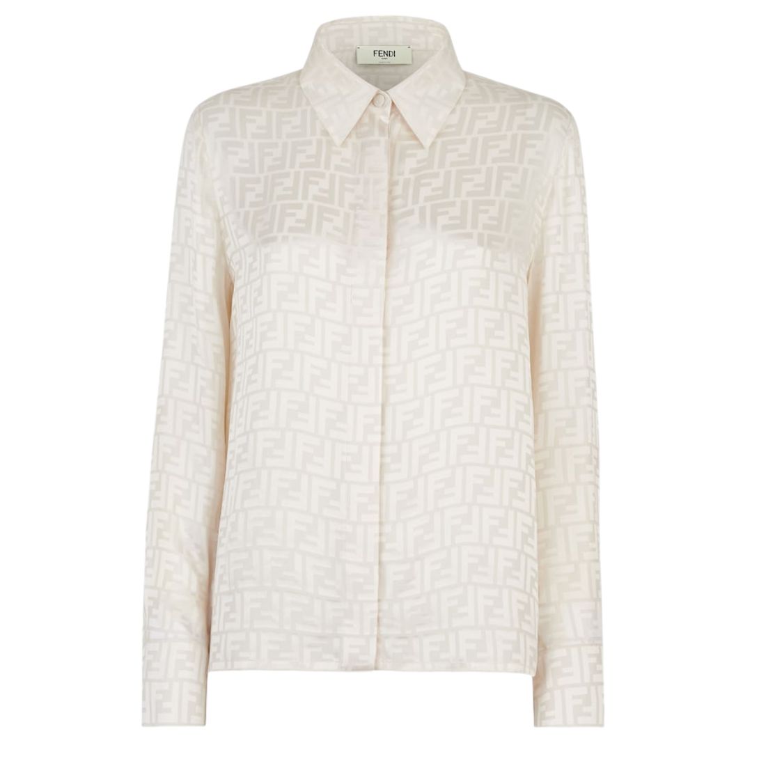 1 FENDI SHIRT WHITE FF SILK SHIRT