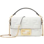FENDI BAGUETTE MINI NAPPA LEATHER BAG WITH FF MOTIF