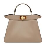 FENDI PEEKABOO ISEEU SMALL DOVE GRAY CALFSKIN BAG