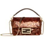 FENDI BAGUETTE MINI BAG EMBROIDERED WITH BROWN SEQUINS