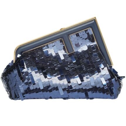 FENDI FIRST SMALL BAG EMBROIDERED WITH BLUE SEQUINS