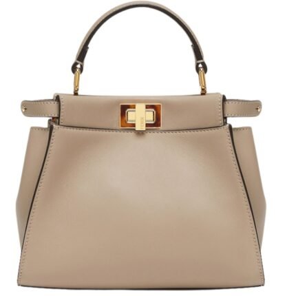 FENDI PEEKABOO MINI DOVE GRAY LEATHER BAG