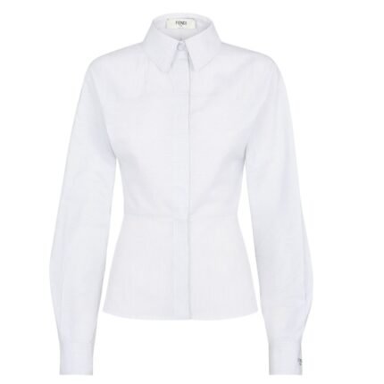 FENDI SHIRT WHITE COTTON STRIPED SHIRT