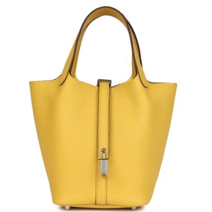 HERMÈS PICOTIN LOCK 18 SUN CLEMENCE PALLADIUM HARDWARE