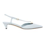 FENDI FFOLD LEATHER LOW-HEELED SLINGBACKS