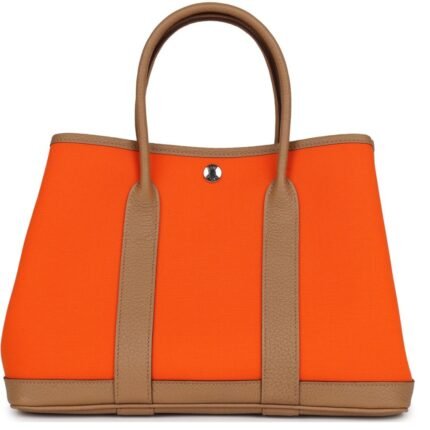 HERMÈS GARDEN PARTY 30 ORANGE MINIUM TOILE AND BISCUIT NEGONDA PALLADIUM HARDWARE