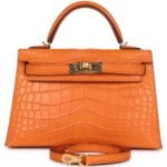 HERMÈS KELLY SELLIER 20 ABRICOT MATTE ALLIGATOR GOLD HARDWARE