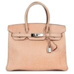 VINTAGE HERMÈS BIRKIN 30 ORANGE DALMATIAN BUFFALO PALLADIUM HARDWARE