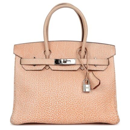 VINTAGE HERMÈS BIRKIN 30 ORANGE DALMATIAN BUFFALO PALLADIUM HARDWARE