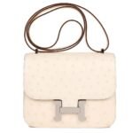 HERMÈS CONSTANCE 18 NATA OSTRICH PALLADIUM HARDWARE