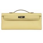 HERMÈS KELLY CUT JAUNE POUSSIN EPSOM PALLADIUM HARDWARE