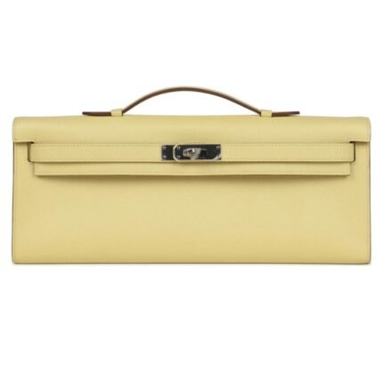 HERMÈS KELLY CUT JAUNE POUSSIN EPSOM PALLADIUM HARDWARE