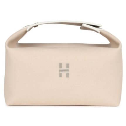 HERMÈS BRIDE-A-BRAC GM NEUTRAL TOILE CANVAS PALLADIUM HARDWARE