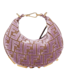 FENDI FENDIGRAPHY MINI MAUVE PINK FF JACQUARD VELVET MINI-BAG
