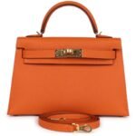 HERMÈS KELLY SELLIER 20 ORANGE EPSOM GOLD HARDWARE