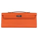 HERMÈS KELLY CUT ORANGE SWIFT PALLADIUM HARDWARE