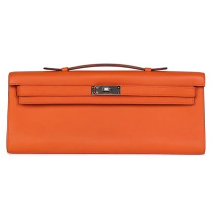 HERMÈS KELLY CUT ORANGE SWIFT PALLADIUM HARDWARE