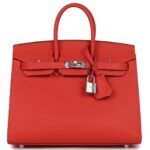 HERMÈS BIRKIN SELLIER 25 CAPUCINE EPSOM PALLADIUM HARDWARE