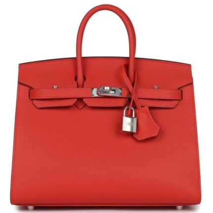 HERMÈS BIRKIN SELLIER 25 CAPUCINE EPSOM PALLADIUM HARDWARE
