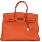 PRE-OWNED HERMÈS BIRKIN 35 ORANGE TOGO GOLD HARDWARE