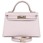 HERMÈS SPECIAL ORDER (HSS) KELLY SELLIER 20 MAUVE PALE VERSO CHEVRE MYSORE PERMABRASS HARDWARE