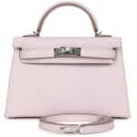 HERMÈS KELLY SELLIER 20 MAUVE PALE EPSOM PALLADIUM HARDWARE